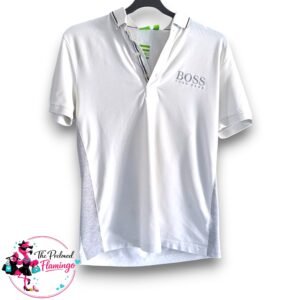 BOSS Hugo Boss Paddy Pro 1 Polo Shirt - White/Grey - Men’s Small - Modern Fit