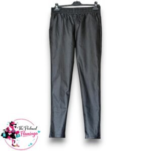 Beloved Woman Black Faux Leather Joggers Trousers - Size 10 - New