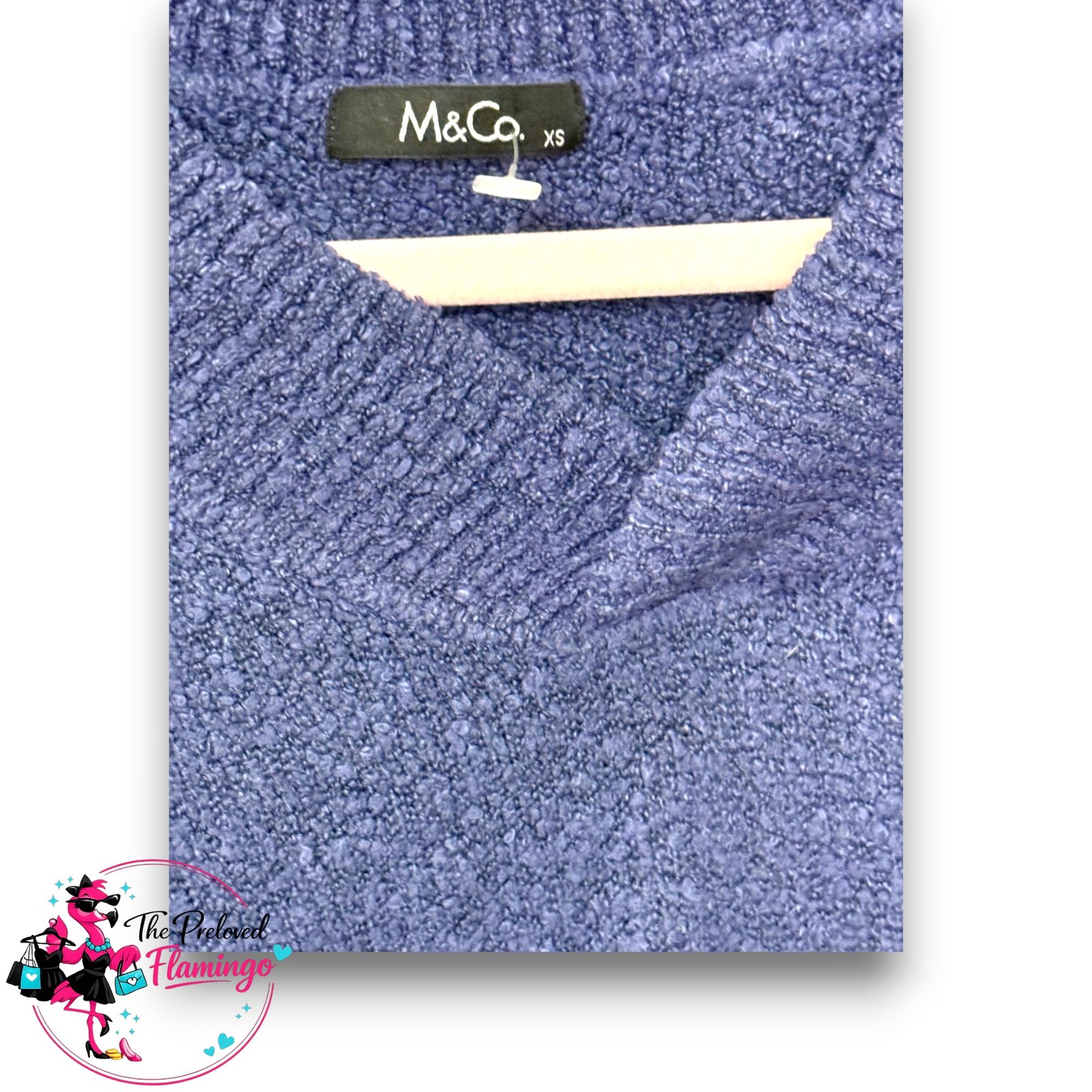 M&Co Cobalt Blue Textured Knit Jumper - Size XS - NWOT - Image 2