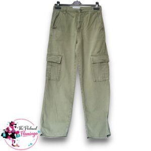 New Look Khaki Green Cargo Straight Leg Jeans - UK 10