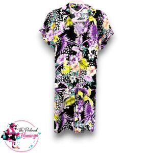 Lipsy Tropical Floral Shirt Dress - Size 10 - VGC