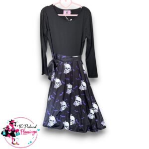 Skull & Bat Gothic Swing Dress - Size M (UK 10) BNWT